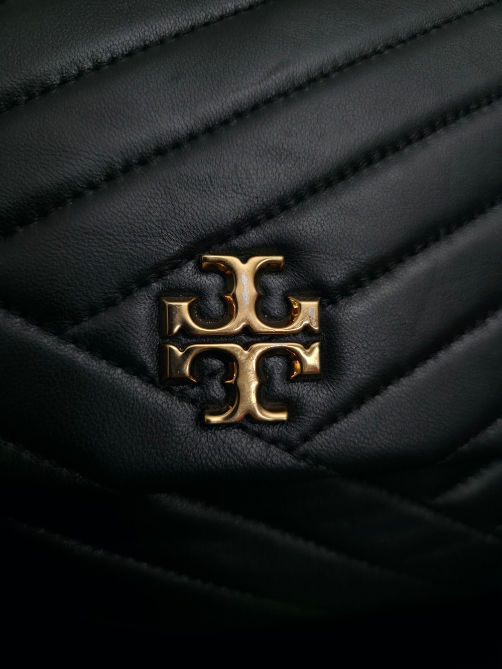 Tory Burch Kira Chevron Convertible Bag Black‎ Shoulder Chain Crossbody Leather - Picture 7 of 13